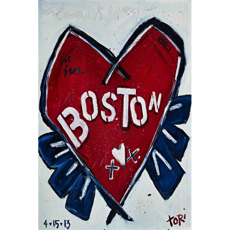 Boston Heart by Tori Campisi - Painting on Canvas, 152cm H x 102cm W