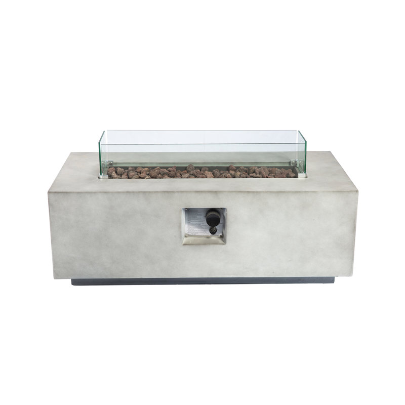 Rectangle Concrete Propane Smokeless Fire Pit