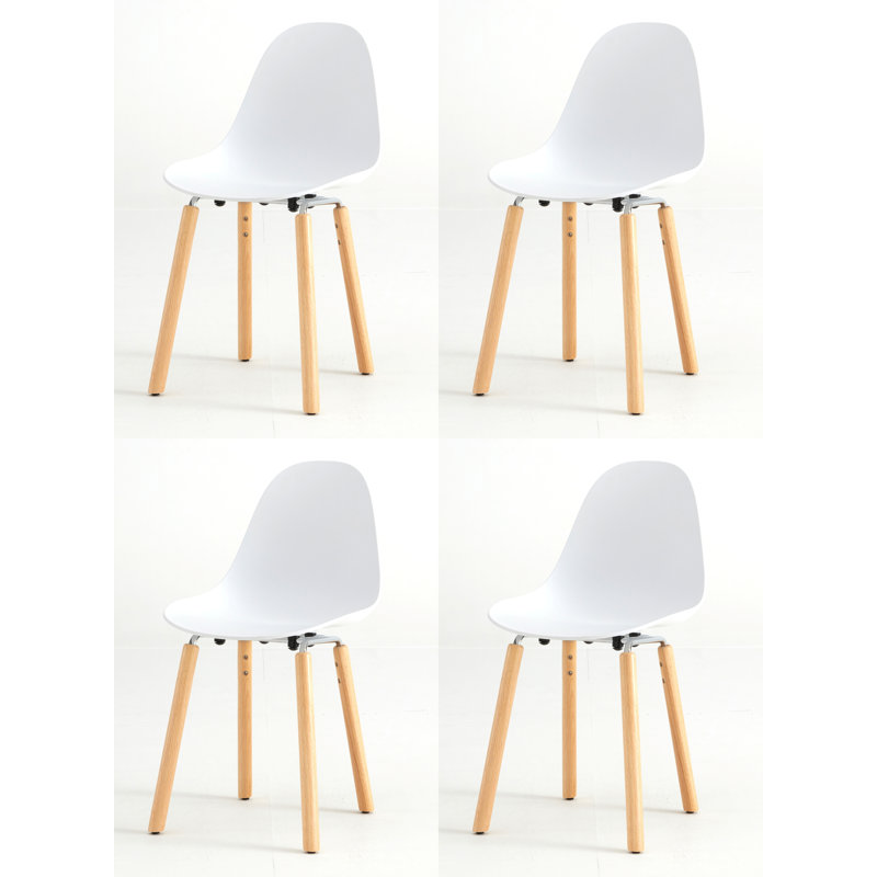TA Side & Dining Chair (Set of 4), White/Natural