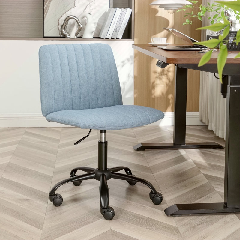 Chaise de bureau pivotante en tissu, Bleu