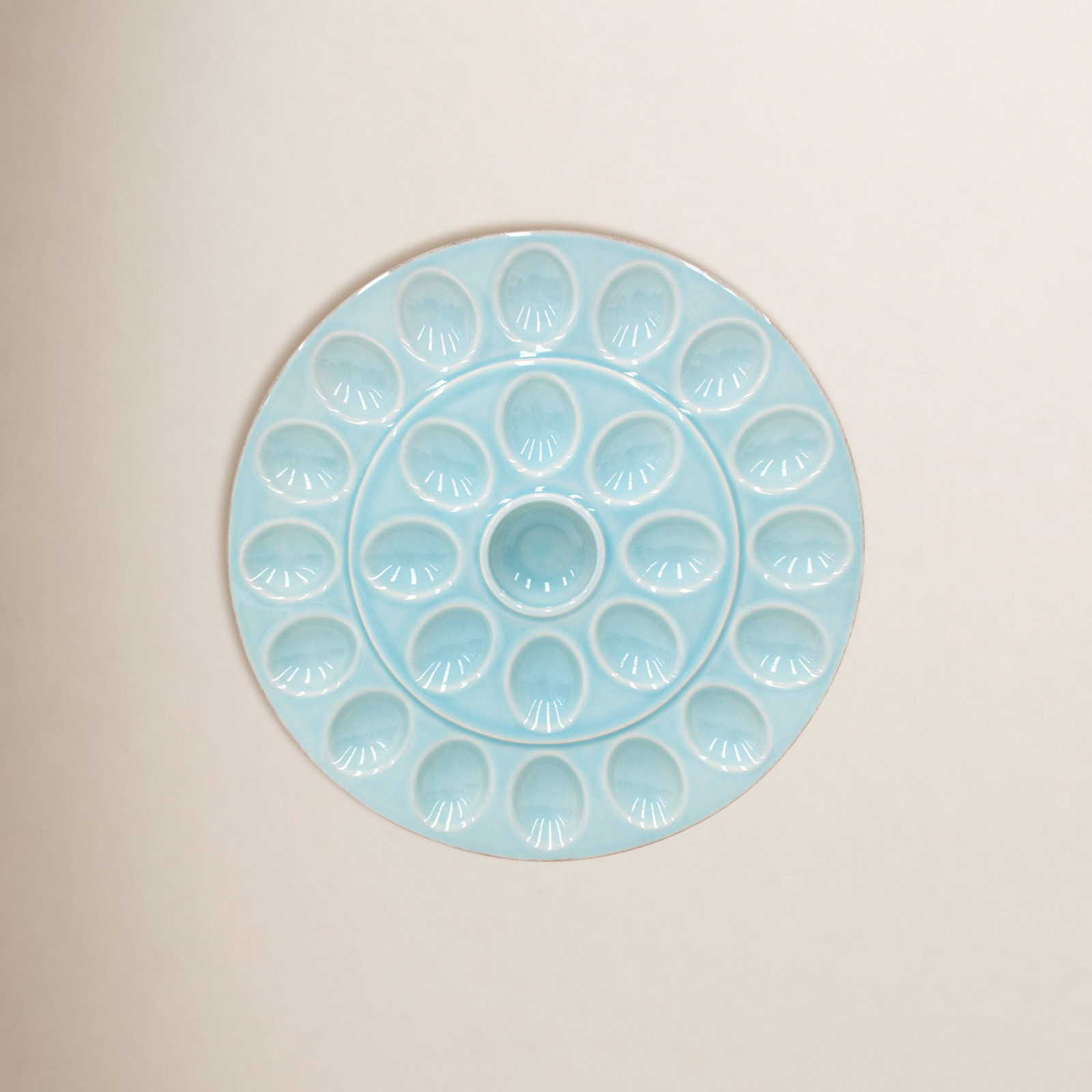 Cook & Host Round Egg Platter, Robins Egg Blue
