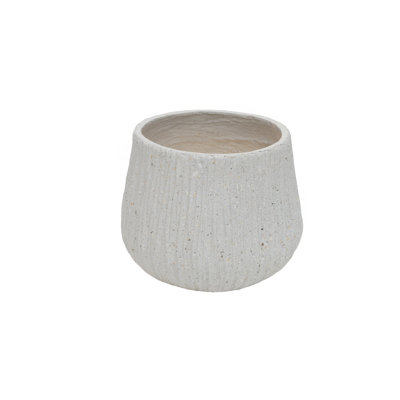 Dorch 11" Large Round Modern Planter With Drainage Holes, Magnesium Oxide And Cement Texture