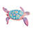 19 Inch Coastal Sea Turtle Metal Indoor Outdoor Wall Decor Set of 2 - Purple-128850205