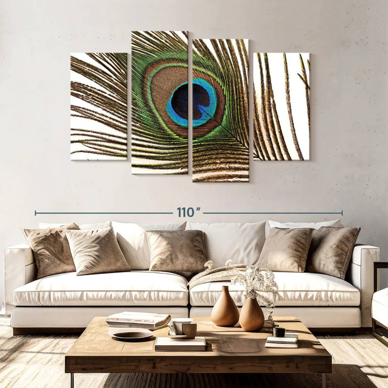 Brampt Peacock Feather, 54" H x 84" W