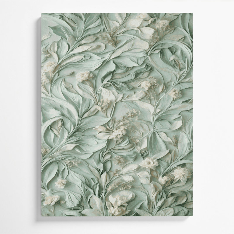 «Abstract Florals 81», art mural sur toile grise, H 14 po x l 11 po
