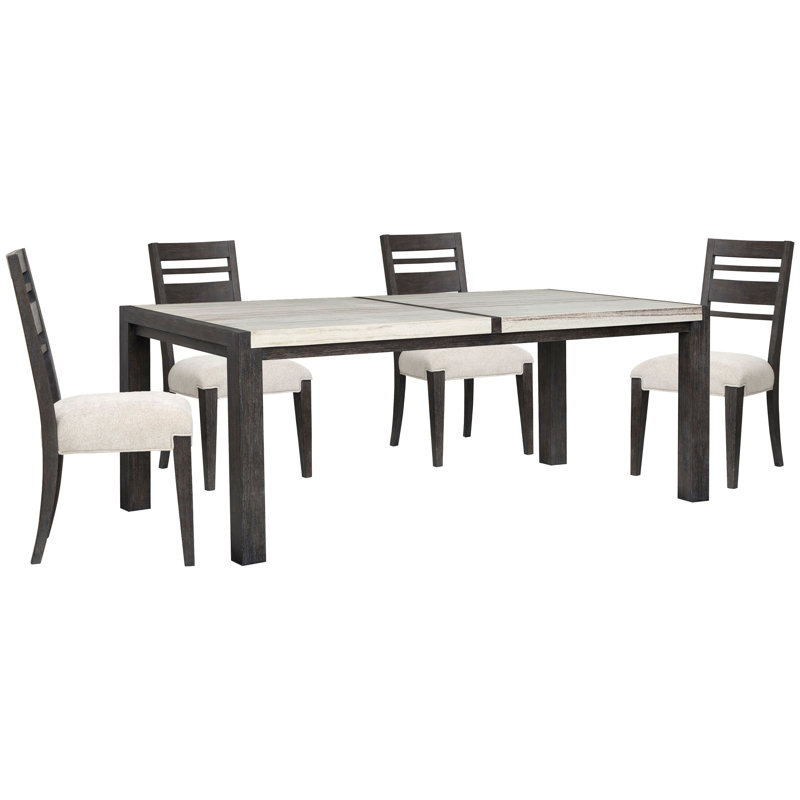 Rectangular Dining Table With 4 Side Chairs, 5 Pcs: Table, 4 Chairs