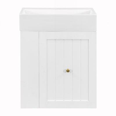 Meuble-lavabo de salle de bain avec lavabo en céramique
