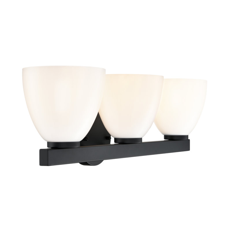 Meuble-lavabo 3 lumières Wrisley , Noir mat