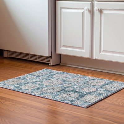 Premium Machine Washable Cerrito Teal Rug