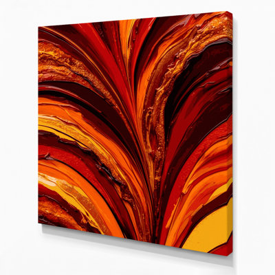 Abstract Landscape 1 Red Canvas Wall Art