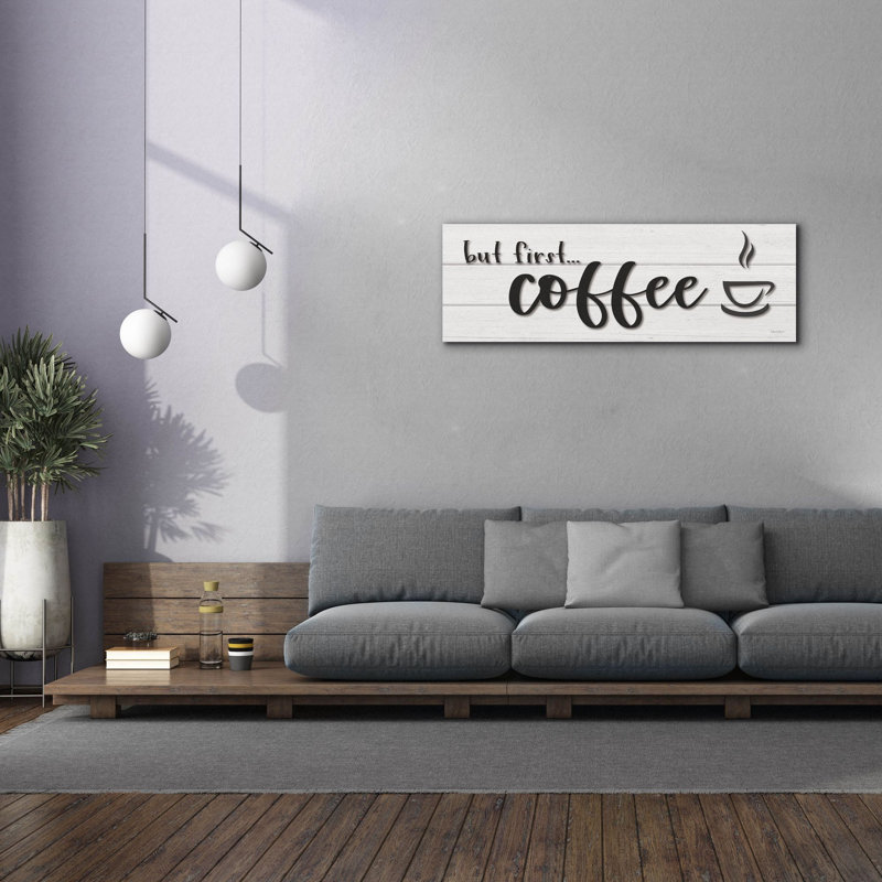  «But Firstc Coffee» par Susie Boyer, art mural sur toile, 60 po x 20 po