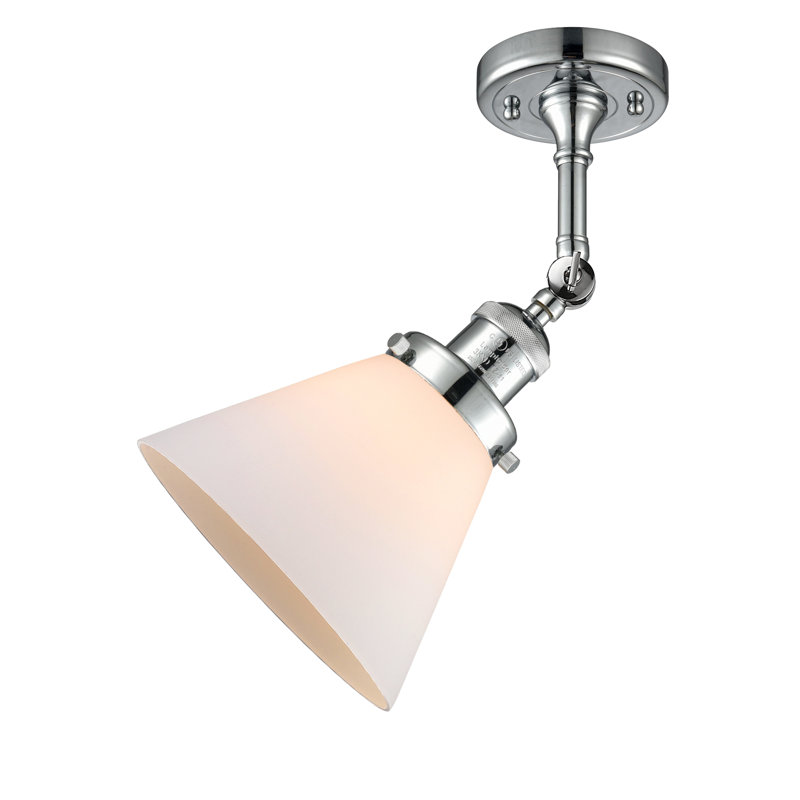 Éclairage de meuble-lavabo inclinable 2 lumières Cone, Boîtier blanc mat, Ampoule à DEL rétro de 6 watts, Chrome poli