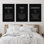«Discipline Focus Consistency Motivation», citation minimale, impression sur toile, 3 pièces