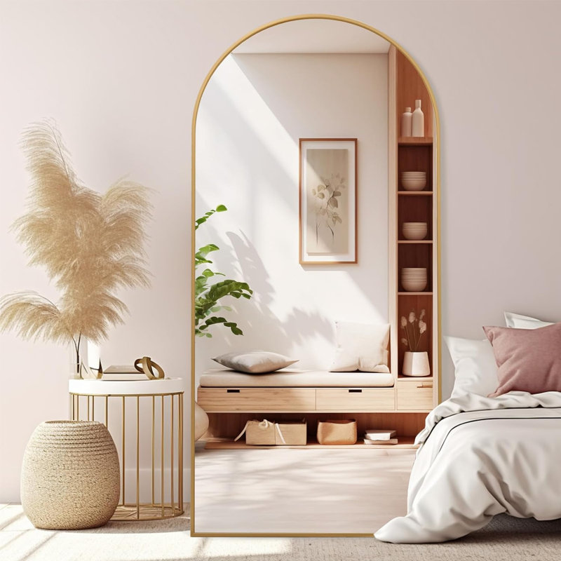 Jerikka Metal Arch Mirror, Gold, 72" x 32"