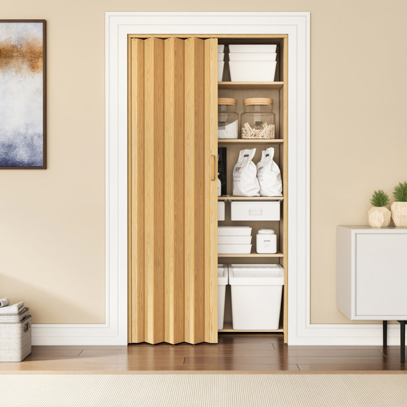 Portes accordéon pliables en PVC ou cloison d'intimité pour usage interne, Doré, 48 po x 80 po