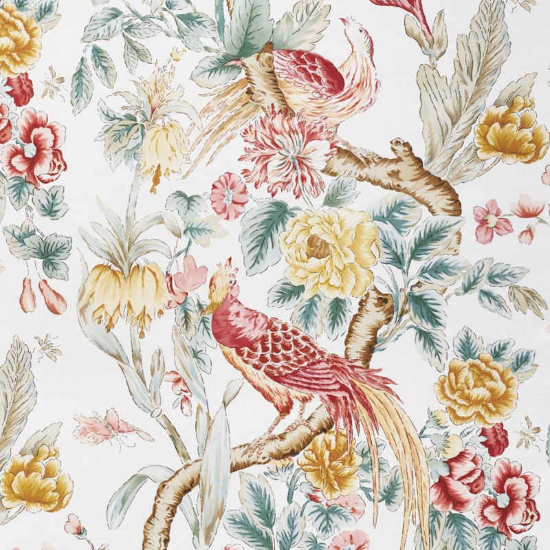 Majestic Garden Fabric, Rose/Celdaon