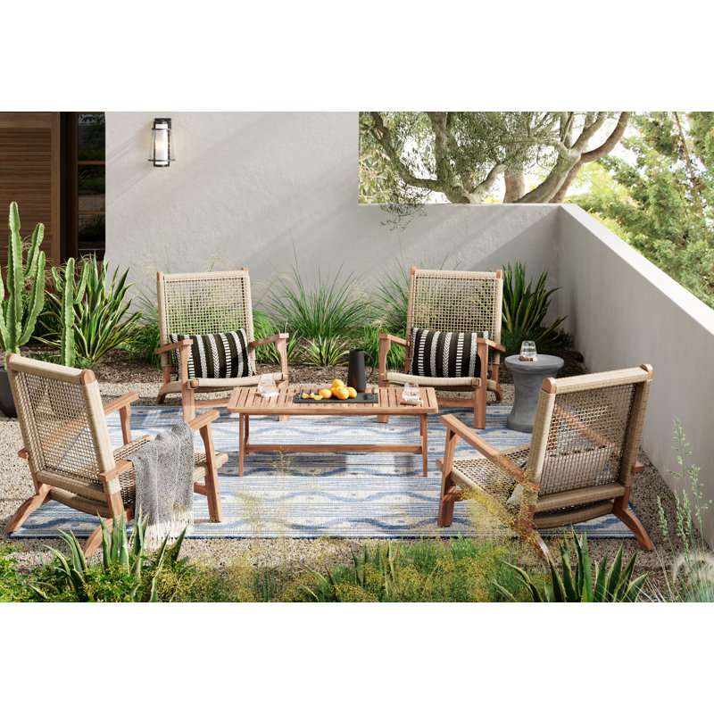 Kismet Acacia 4 - Person Patio Conversation Set, Natural