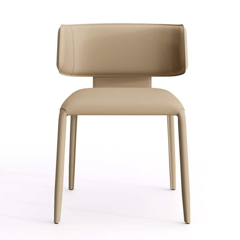 Chaise d'appoint rembourrée en cuir avec siège rembourré Saddle, Tanné