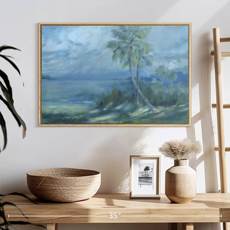 Nuage nébuleux, Cadre flottant en bois naturel, 25 po x 17 po