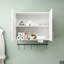 Armoire murale pour salle de bain au-dessus de la toilette en blanc - Tablette réglable, barre à serviettes, 5 crochets, panneau de particules de 15 mm 3 mm, armoire 31,14 * 11,51 * 30,74 po, blanc, tableau, salle de bain, cuisine