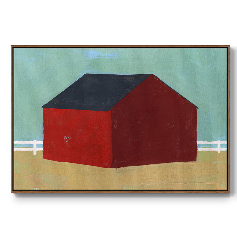 " Big Red One III " Painting Print, Walnut Framed, 25" H x 37" W x 2" D