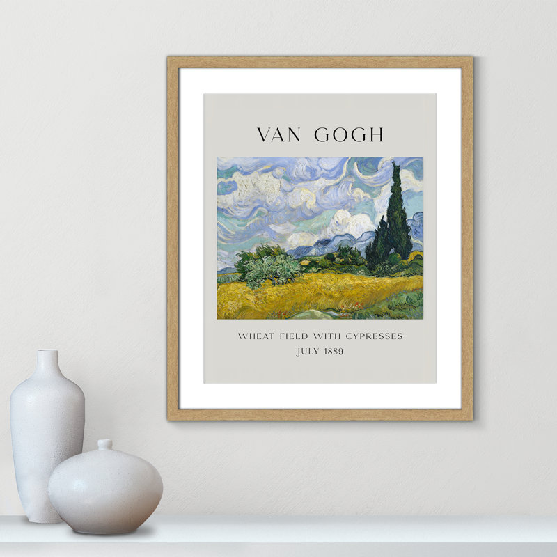 Collection «Old Fields with Cypresses» par Vincent Van Gogh, Oui, H 25,5 po x l 21,5 po x P 1,25 po