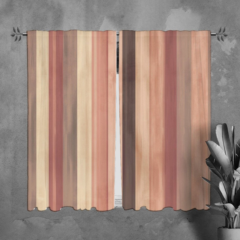 Tanica Room Darkening Curtain Pair, 20" W x 61" L, Pink/Beige