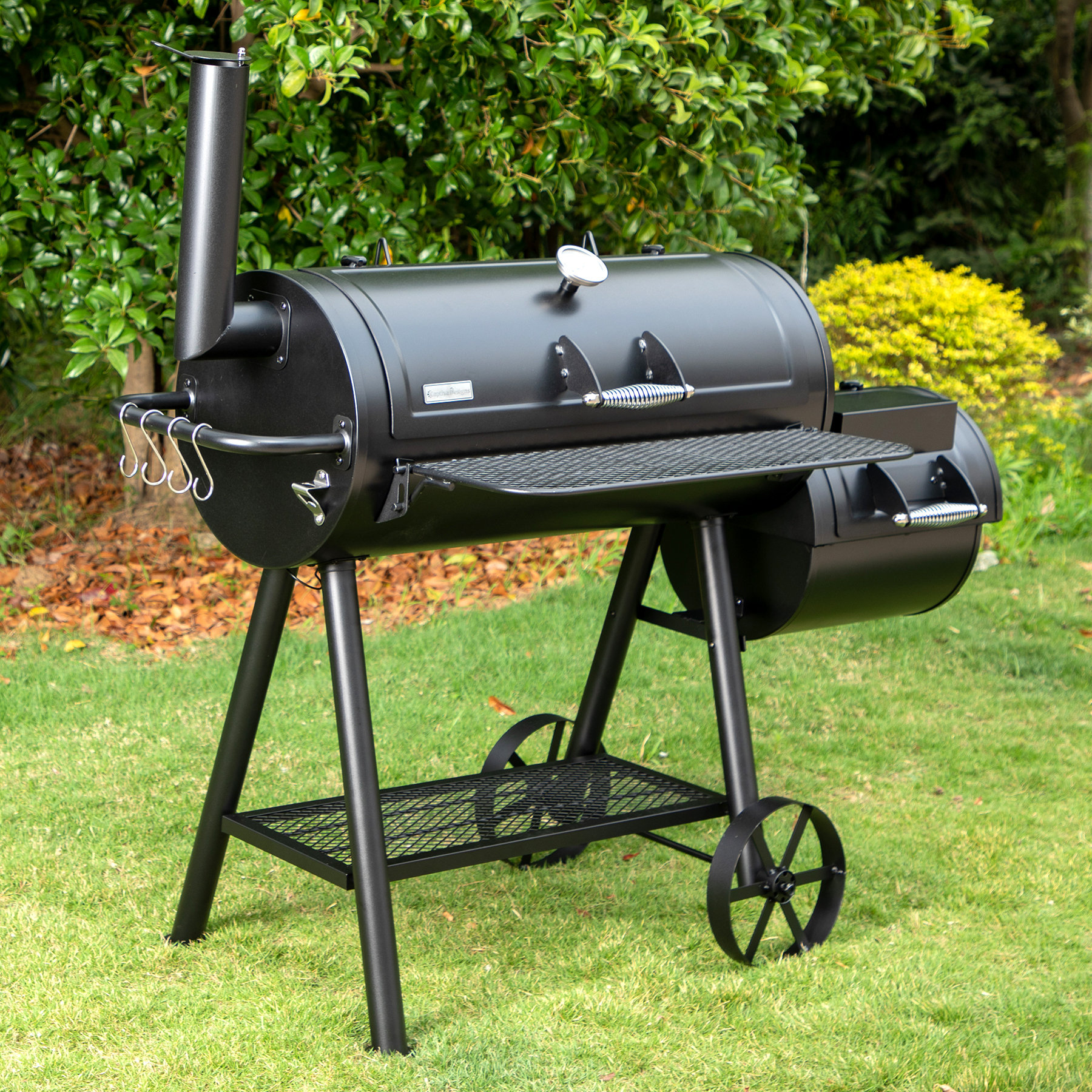 Monica Indskrive bønner Alphamarts Free-standing 36” Barrel Charcoal Grill w/ Offset Smoker 941 sq.  in for Camping, Backyard Cooking & Reviews | Wayfair