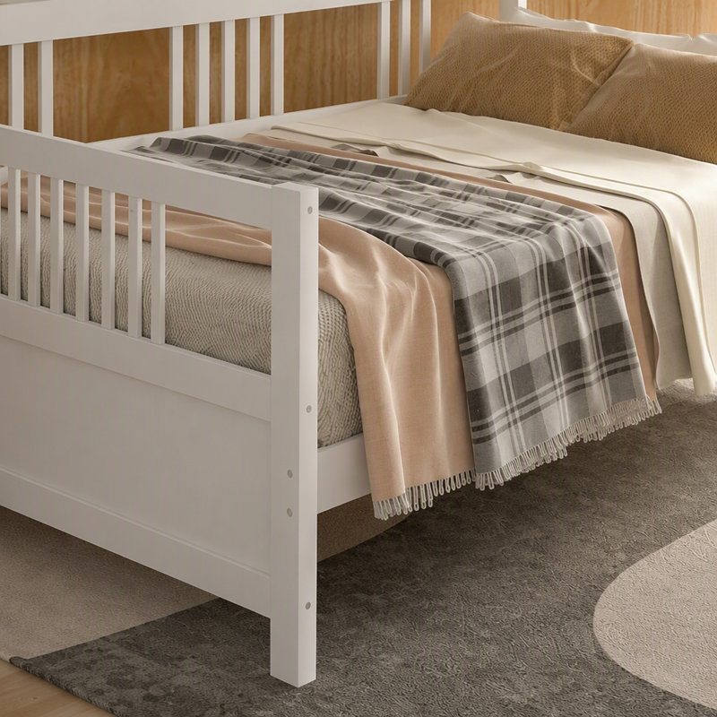 Lit de jour moderne en bois massif, multifonctionnel, format simple, Blanc
