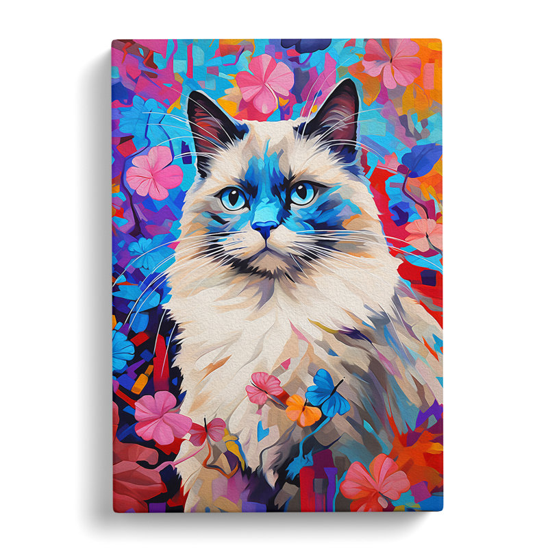 Ragdoll Cat Colour Field No.3 - No Frame Print, 60cm H x 40cm W x 3cm D