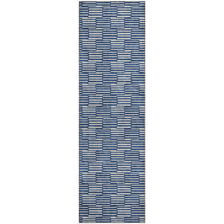 Premium Machine Washable Prisco Navy Rug