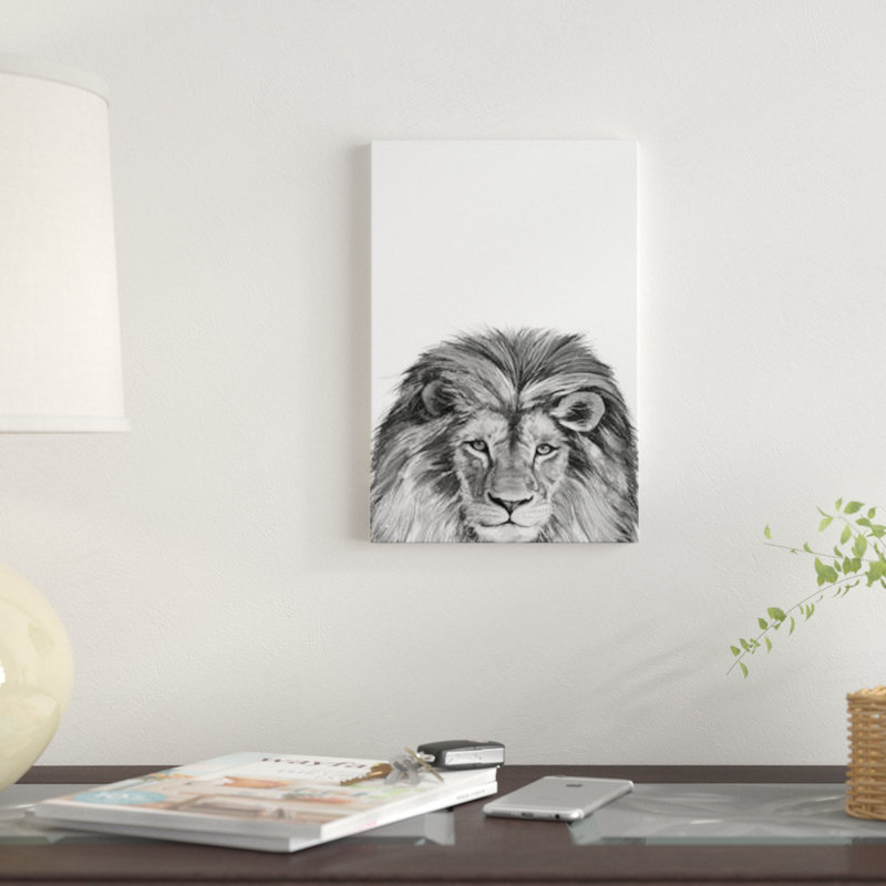 Lion par Laura Graves - reproduction d'art sur toile tendue, H 18 po x l 12 po x P 1,5 po, Toile tendue, Pas de tapis