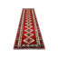 One-of-a-Kind Hand-Knotted 1960s 3'3" x 13'6" Runner Wool Area Rug in Red/Ivory/Navy