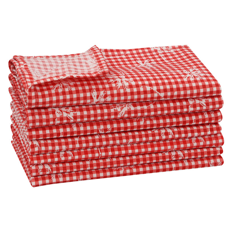 Polyester Square Napkin, 6, Red