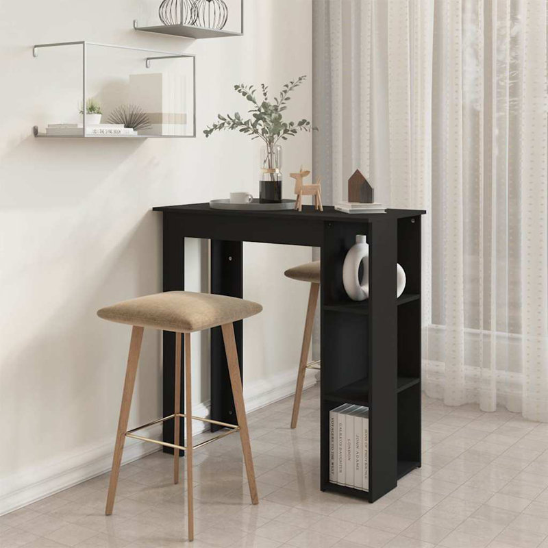 Manufactured Wood Bar Table, Black