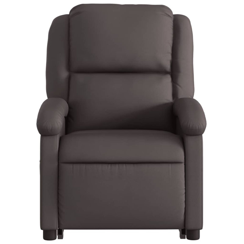 Fauteuil de massage inclinable électrique en cuir véritable, Cuir véritable brun