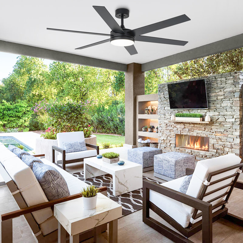 Vaczon 60" 6-Blade Modern Ceiling Fan with Dimmable 3CCT LED Lights and Remote Control