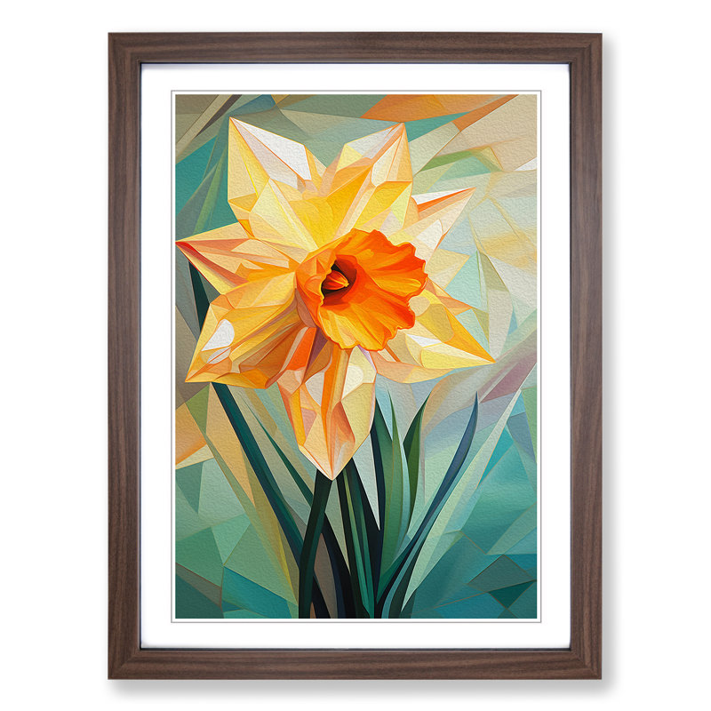 Single Picture Frame Print on Wood, Walnut Framed, 64cm H x 46cm W
