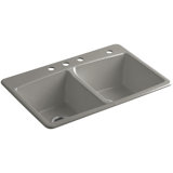 33" L x 22" W x 9-5/8" Top-Mount Double-Equal Kitchen Sink