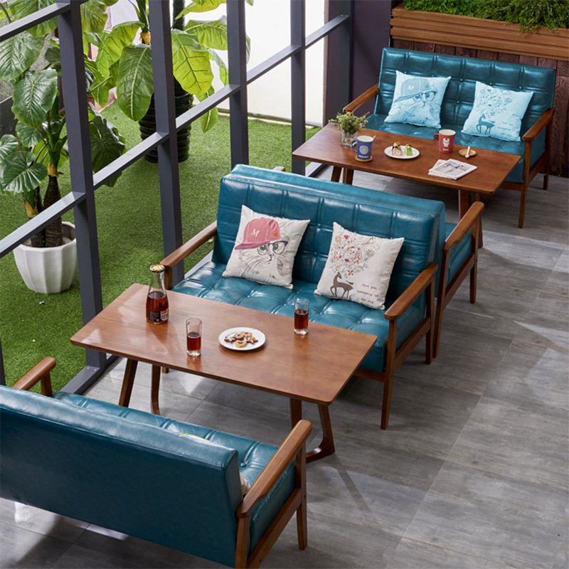 Banc de restaurant moderne et simple, Bleu