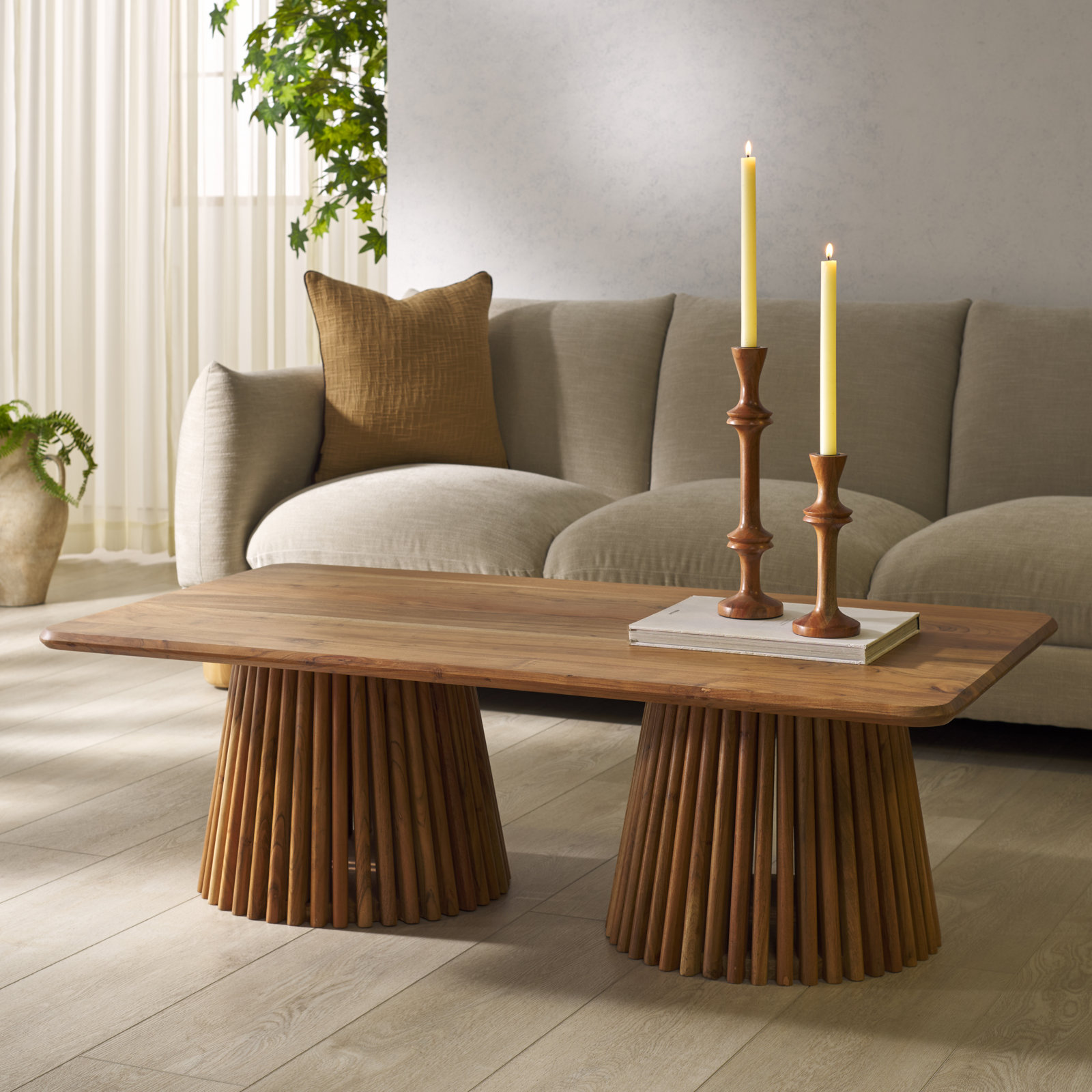 Roanne Solid Wood Single Coffee Table, Natural