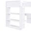 Lit mezzanine simple avec bureau, tablettes de couleur blanche, structure en bois massif pour une durabilité accrue, espace et tablettes