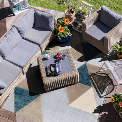 Lafe Rectangle Geometric Indoor / Outdoor Area Rug