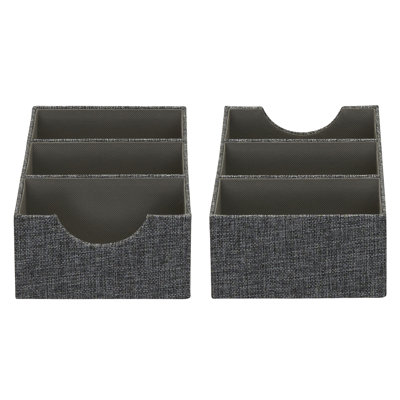 Kinney 3 Compartment Organizer Tray, Accessory Organizer, Sturdy Drawer Organizer with Fabric Covering