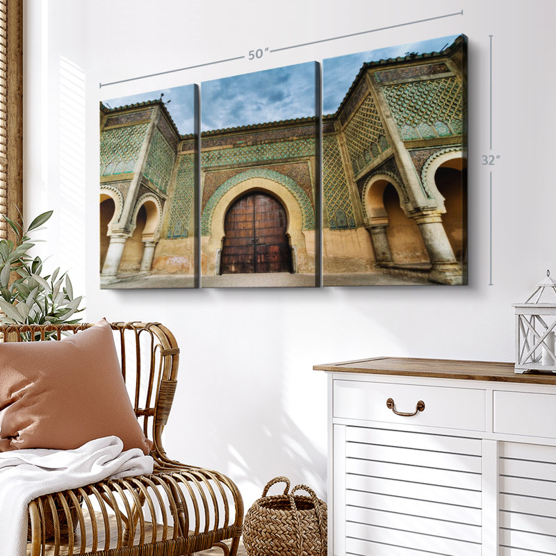 Architecture «Bab Mansour» sur, H 32 po x l 50 po x P 1,25 po