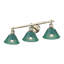 Éclairage pour salle de bain 3 lumières Orwell en bronze champagne brossé avec pin vert-1242758650