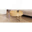 Table basse ronde moderne avec plateau rotatif en bois avec rangement et pieds en métal-404358673