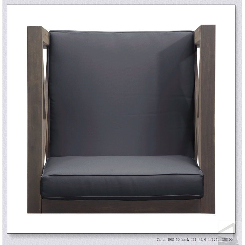 Fauteuil club Brava en bois d'acacia durable et coussins résistants aux intempéries pour un confort et un style extérieurs