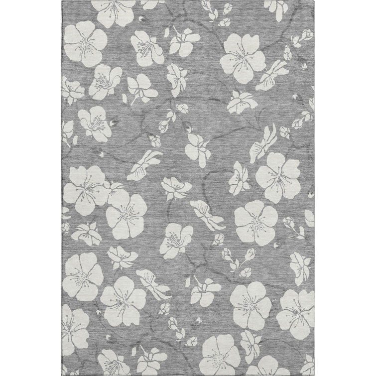 Premium Machine Washable Birchview AMF1032 Floral Rug