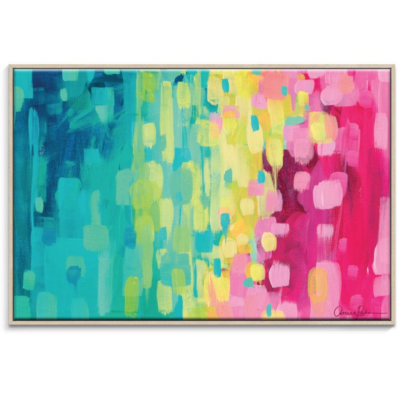 Cinque Terre by Amira Rahim - Painting on Canvas, 102cm H x 152cm W, Timber Floater Frame